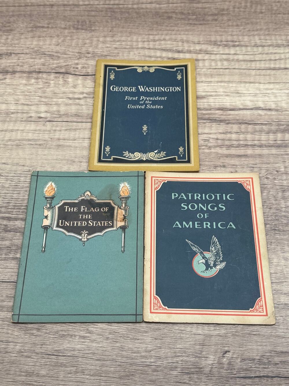 Vintage 1930s John Hancock Patriotic Song/Flag Rules-George Washington Pamphlets